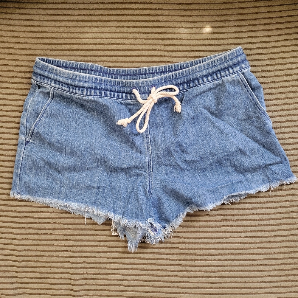 Aerie Denim Cotton Beach Shorts - Medium